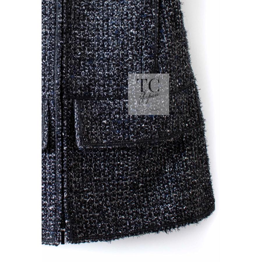 シャネル ワンピース CHANEL ブラック メタリック チュニック CC ロゴ 