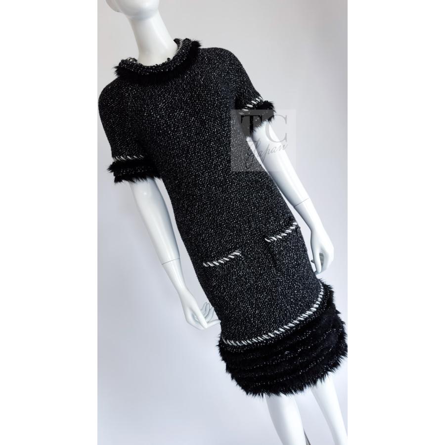 CHANEL（シャネル） ワンピース ブラック ファー トリム カシミヤ