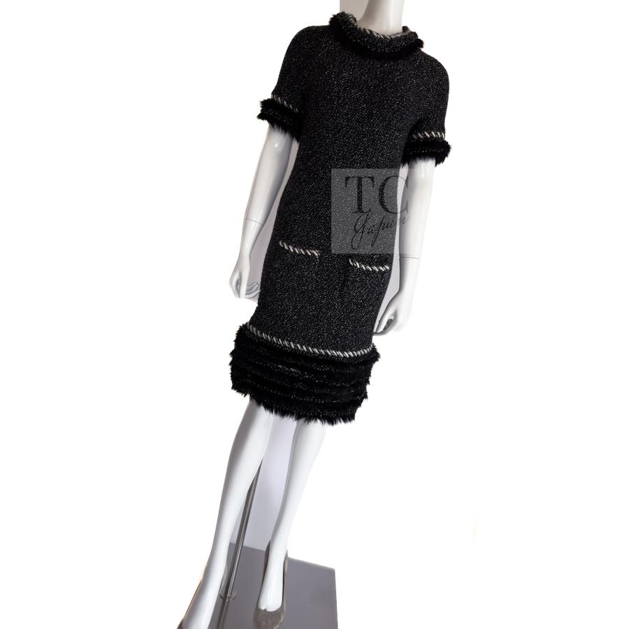 CHANEL（シャネル） ワンピース ブラック ファー トリム カシミヤ