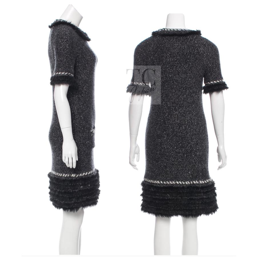 CHANEL（シャネル） ワンピース ブラック ファー トリム カシミヤ