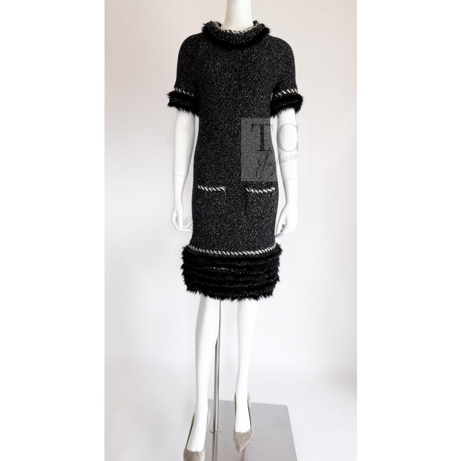 CHANEL（シャネル） ワンピース ブラック ファー トリム カシミヤ