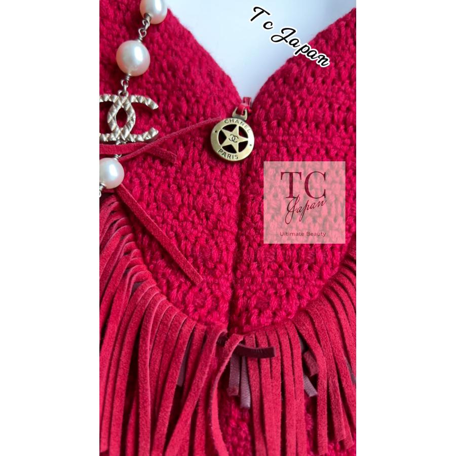 CHANEL（シャネル） ワンピース レッド フリンジ レザー トリミング