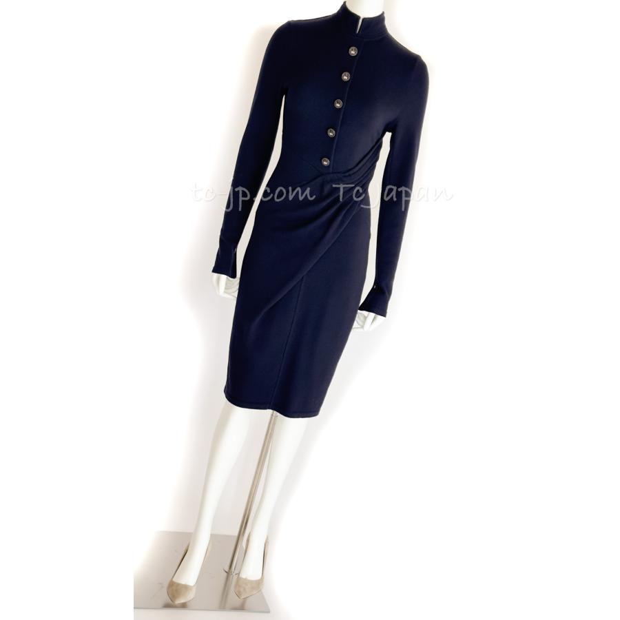 CHANEL ネイビーニットワンピース