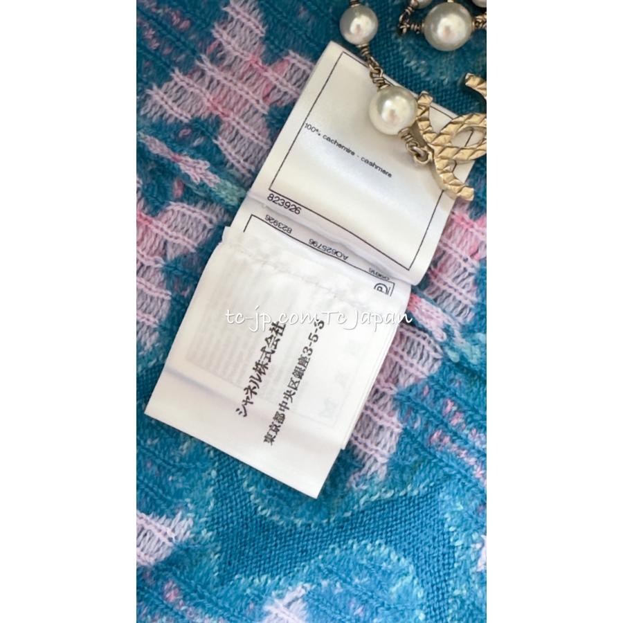 CHANEL シャネル ワンピース ブルー マルチカラー カシミア CHANEL シャネル ワンピース ブルー マルチカラー カシミア