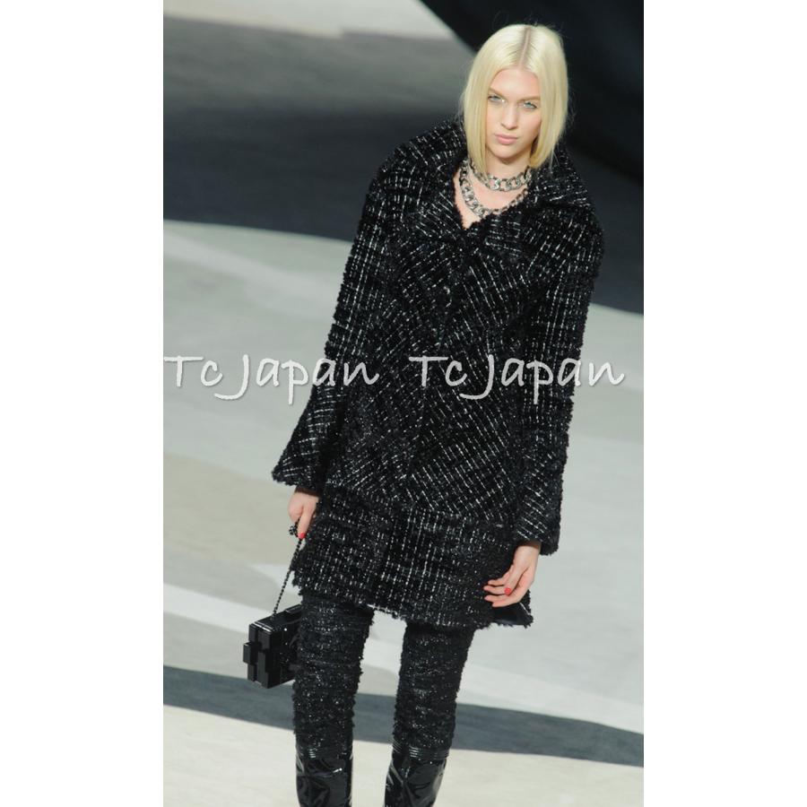 シャネル ジャケット コート CHANEL ブラック アイボリー ミックス 