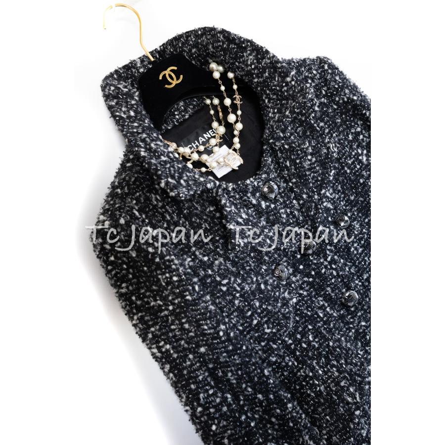 CHANEL シャネル ジャケット コート ブラック アイボリー CHANEL シャネル ジャケット コート ブラック アイボリー