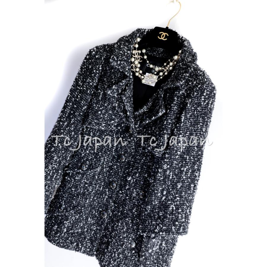 CHANEL シャネル ジャケット コート ブラック アイボリー CHANEL シャネル ジャケット コート ブラック アイボリー