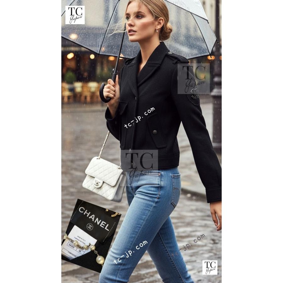 CHANEL（シャネル） ブルゾン ジャケット ブラック CC ロゴ ライダース 