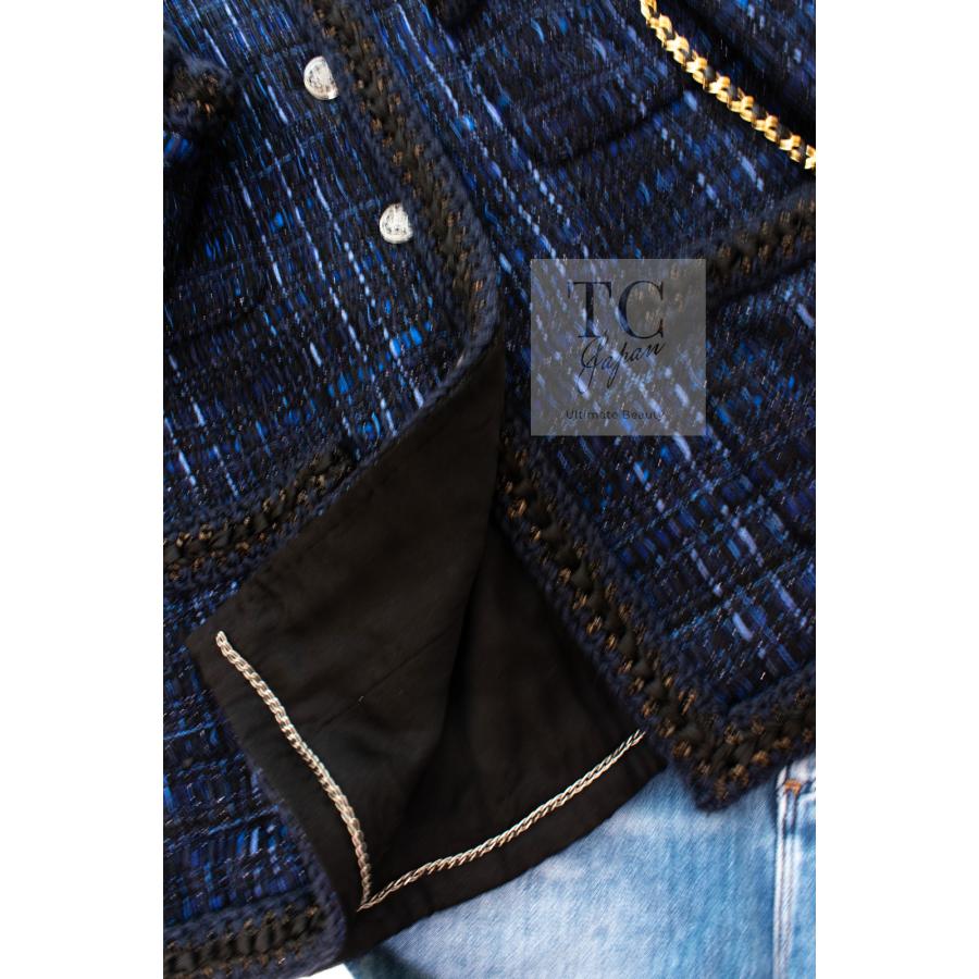 CHANEL シャネル ジャケット ネイビー ブラック 黒 紺 コットン CHANEL シャネル ジャケット ネイビー ブラック 黒 紺 コットン