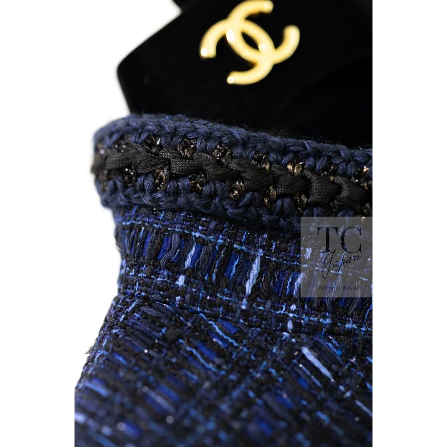 CHANEL シャネル ジャケット ネイビー ブラック 黒 紺 コットン CHANEL シャネル ジャケット ネイビー ブラック 黒 紺 コットン