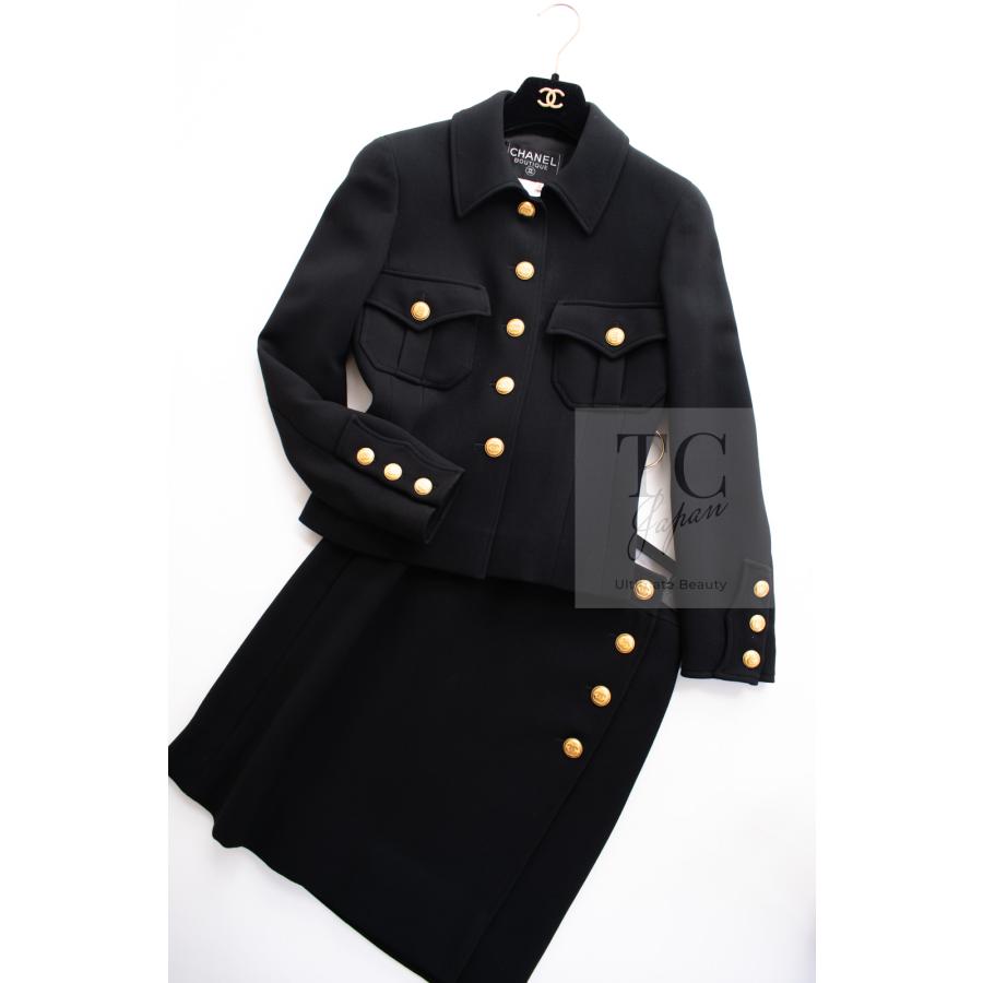 極美品⭐︎CHANEL ブラック ダブル ロゴボタン スカート スーツ ハンガー付 楽天市場】[中古] シャネル スーツ 限定版 Gigi ヴィンテージ ネイビー