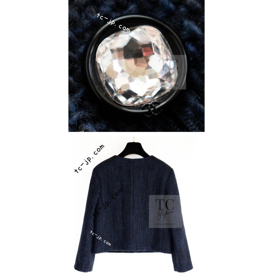 CHANEL（シャネル） ジャケット ブラック ネイビー クリスタル CC ロゴ