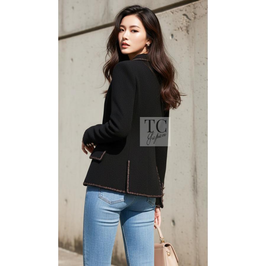 CHANEL（シャネル） ジャケット ブラック ゴールド ライン トリム