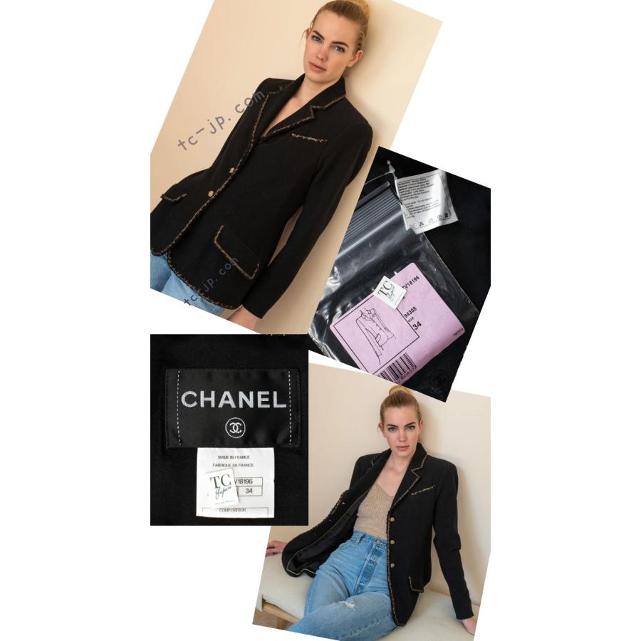 CHANEL（シャネル） ジャケット ブラック ゴールド ライン トリム