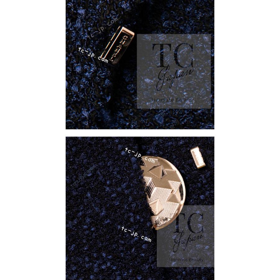 CHANEL（シャネル） ジャケット ネイビー ブルー ツイード シルバー