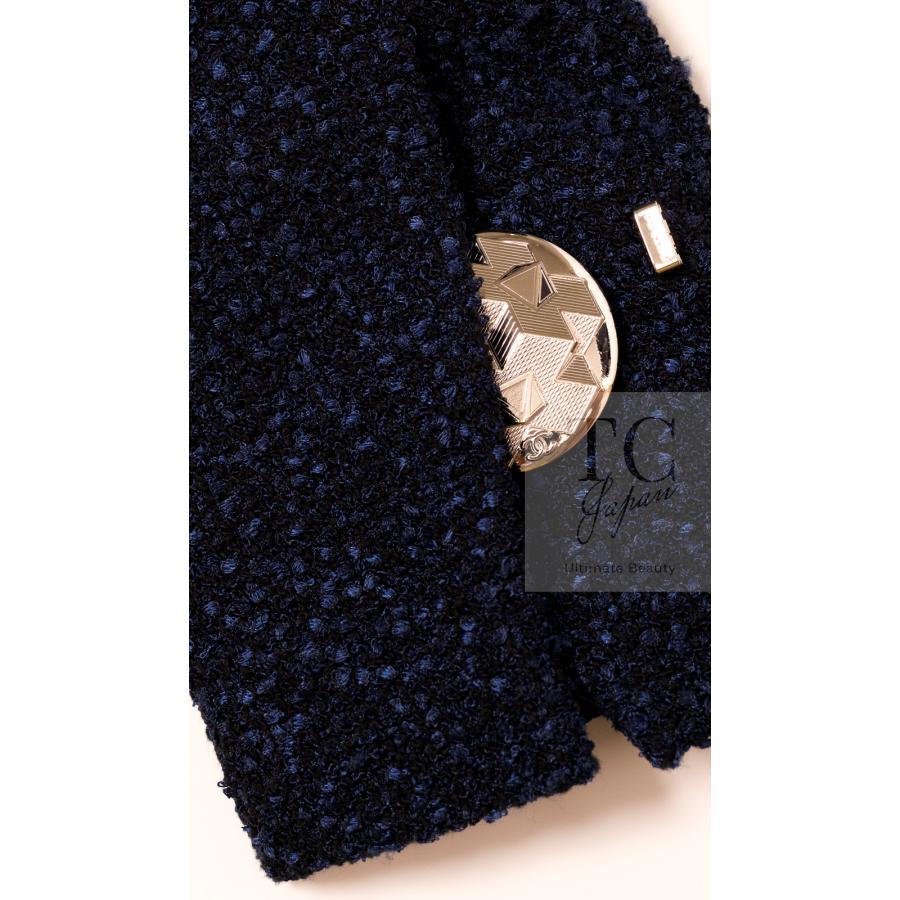 CHANEL（シャネル） ジャケット ネイビー ブルー ツイード シルバー