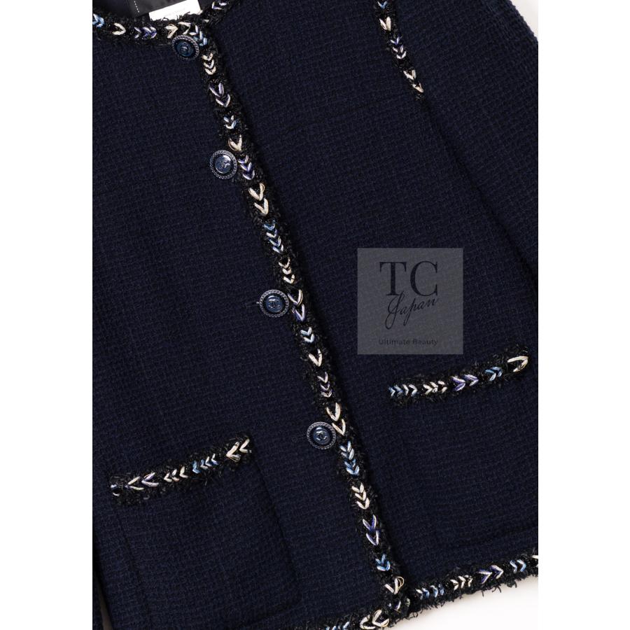 CHANEL（シャネル） ジャケット ネイビー 肩章 ココマーク ボタン