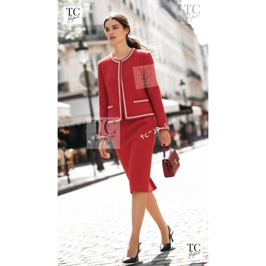 CHANEL レザー製 ヴィンテージジャケット CHANEL（シャネル） ヴィンテージ ジャケット スーツ レッド