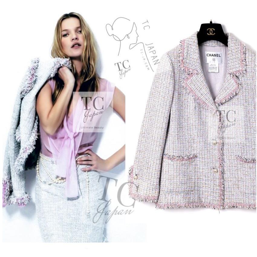CHANEL（シャネル） ジャケット ピンク アイボリー フリンジ コットン