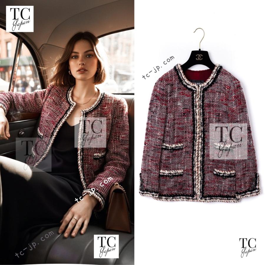CHANEL（シャネル） ジャケット レッド ブラック アイボリー ウール