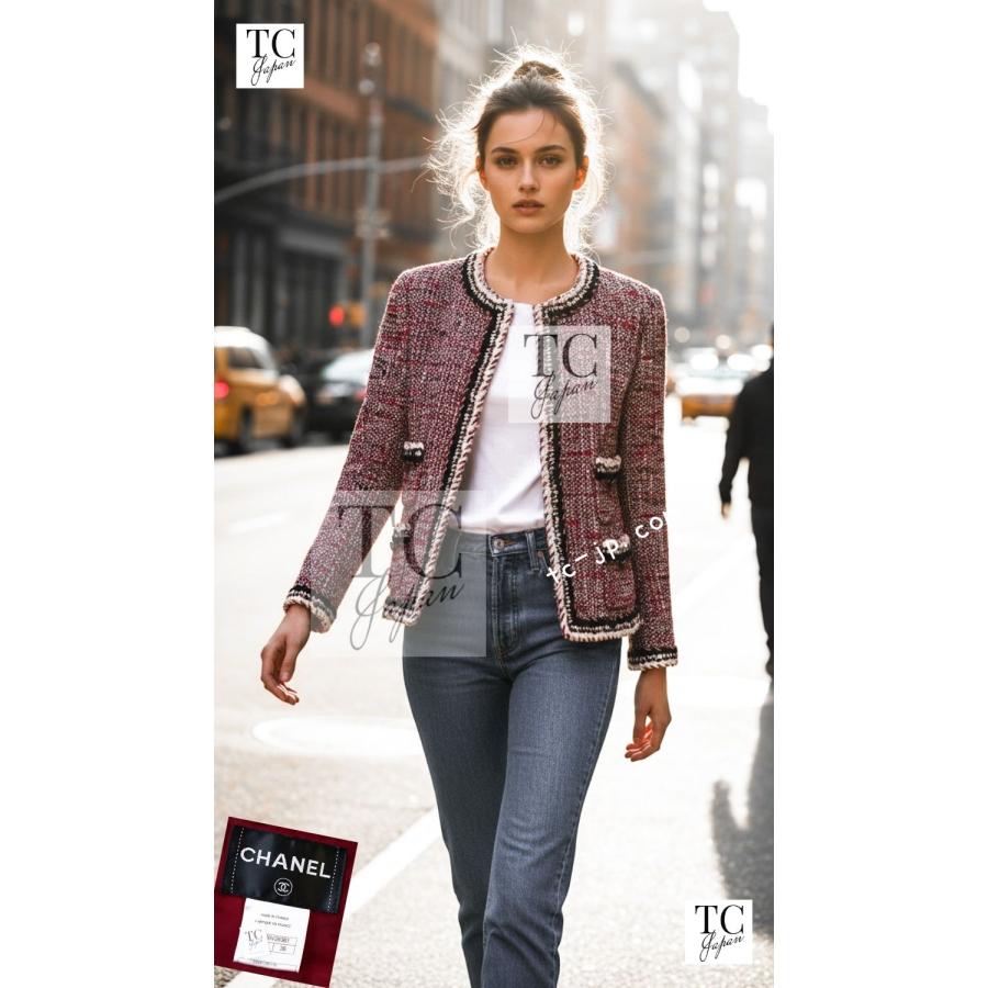 CHANEL（シャネル） ジャケット レッド ブラック アイボリー ウール