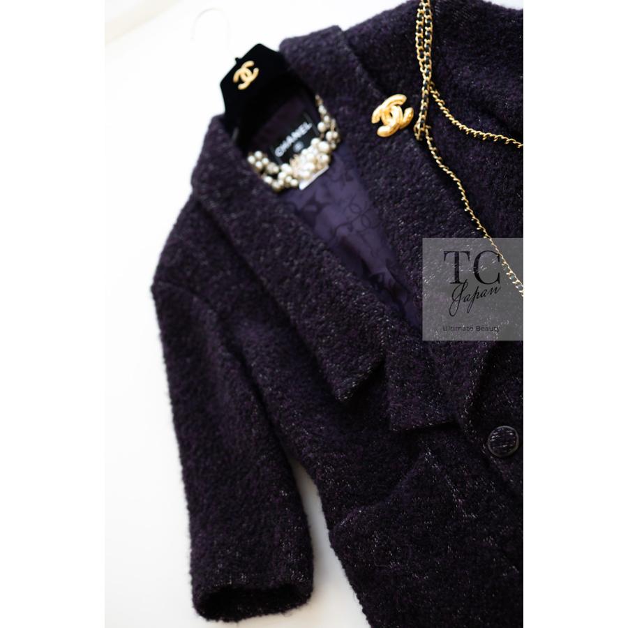 CHANEL シャネル コート ボルドーワイン ダークパープル 高級 ふんわり  