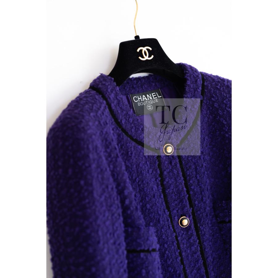 シャネル ジャケット スーツ CHANEL ヴィンテージ プラム パープル
