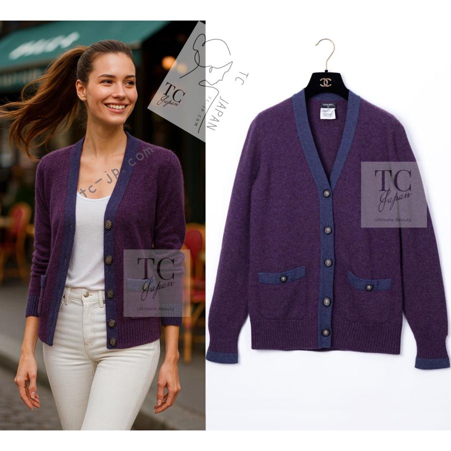 CHANEL（シャネル） カーディガン プラム パープル ライオンボタン