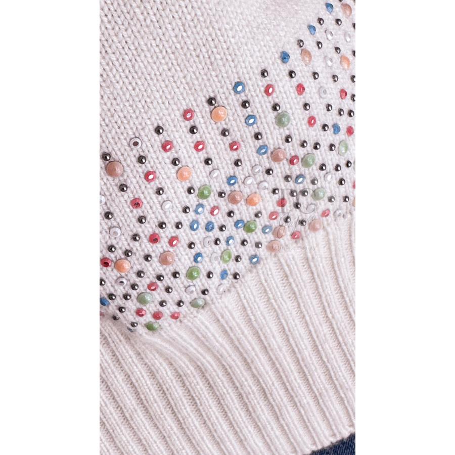 CHANEL（シャネル） カーディガン アイボリー カシミア スワロフスキー