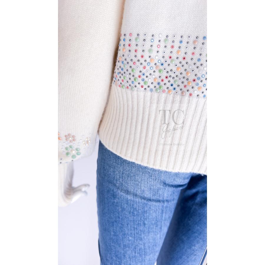 CHANEL（シャネル） カーディガン アイボリー カシミア スワロフスキー