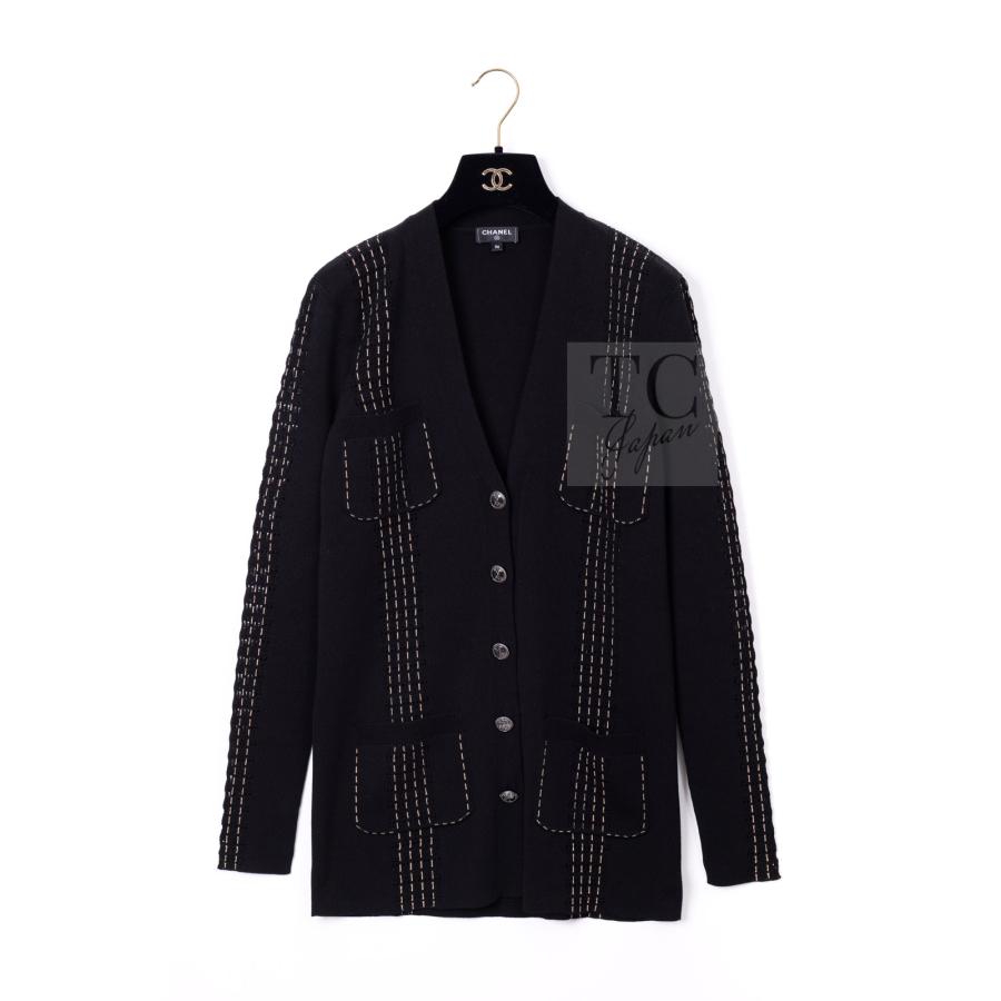 CHANEL（シャネル） カーディガン ブラック ベージュ コットン ロング 