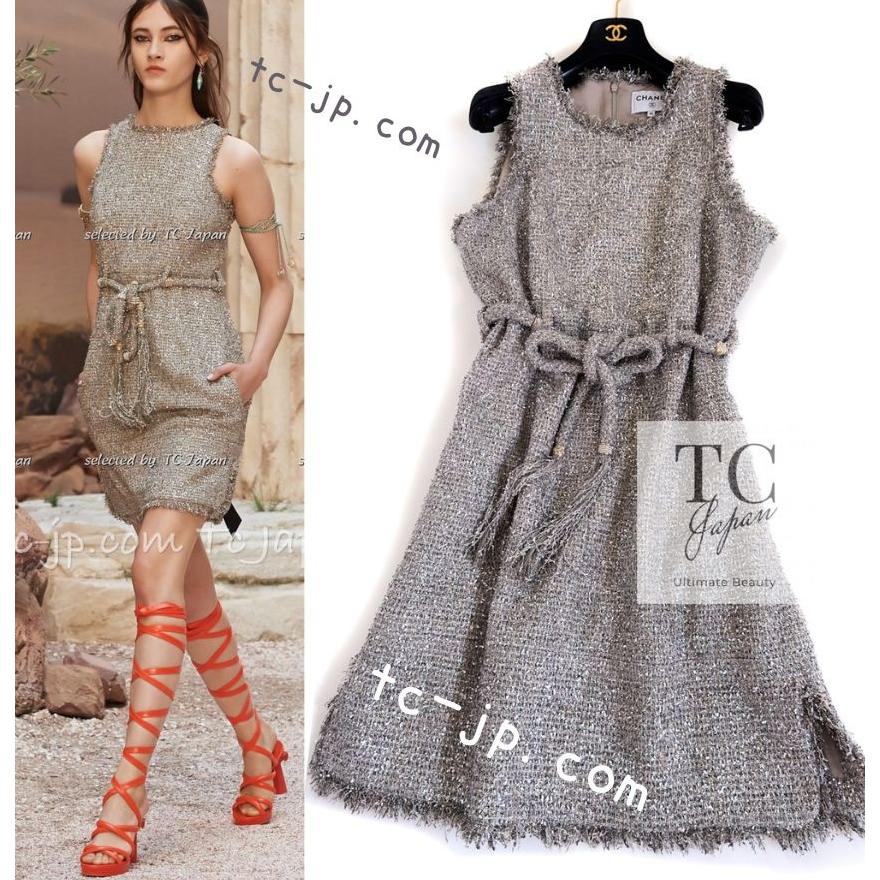 CHANEL シャネル ワンピース グレー シルバー 春夏 サマー コットン  