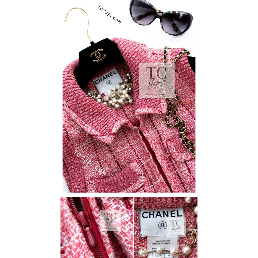 CHANEL（シャネル） ベスト トップス レッド リネン ツイード