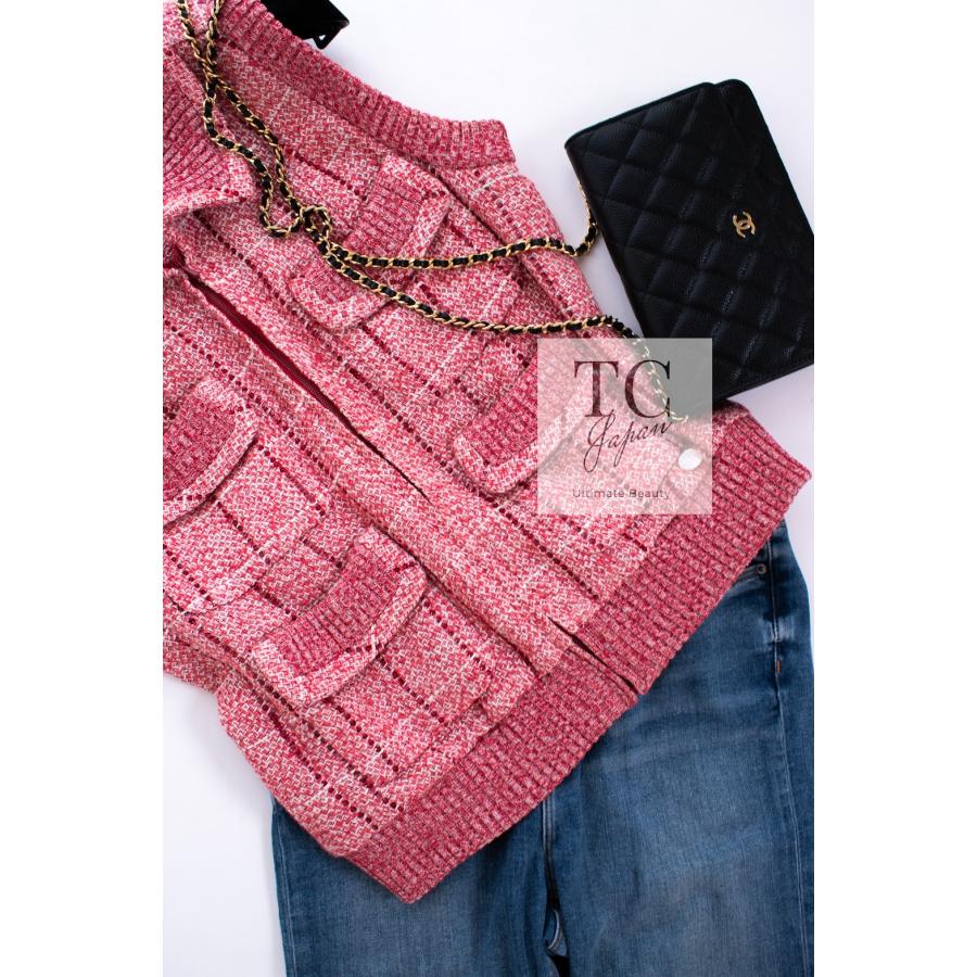 CHANEL（シャネル） ベスト トップス レッド リネン ツイード