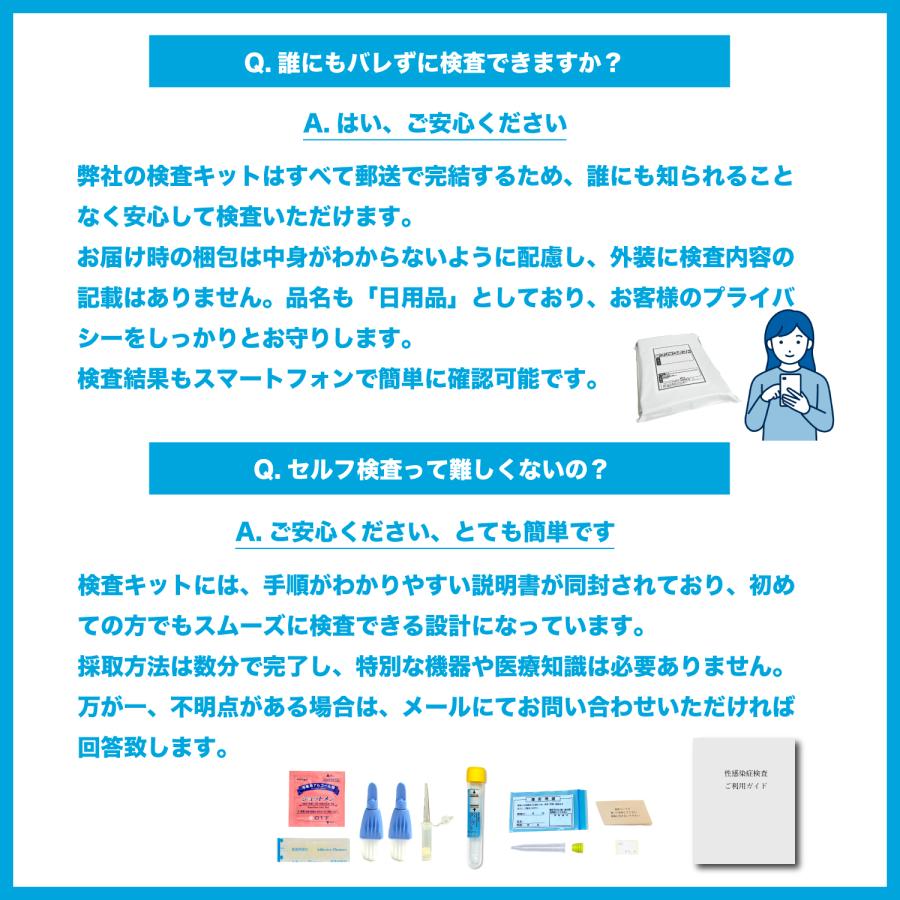 性病検査キット 9項目 HIV 梅毒 B型肝炎 C型肝炎 クラミジア 淋病 カンジダ トリコモナス マイコプラズマ 男女共通 血液検査 尿検査 TCPLABOの画像