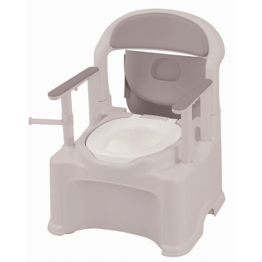 リッチェル ポータブルトイレ グレー 送料無料】【リッチェル】ポータブルトイレきらくPS2型 グレー 普通