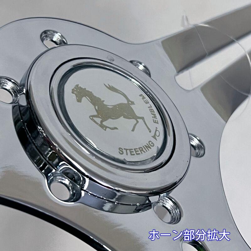 アークヒル 33cm ブラウン 高級ウッドステアリングホイール QSW1003