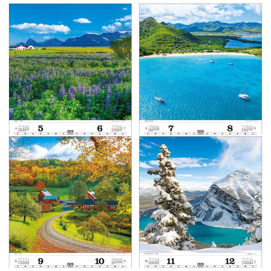 トーダン 2026年 カレンダー 壁掛け 世界風景 トーハン・DX フイルム