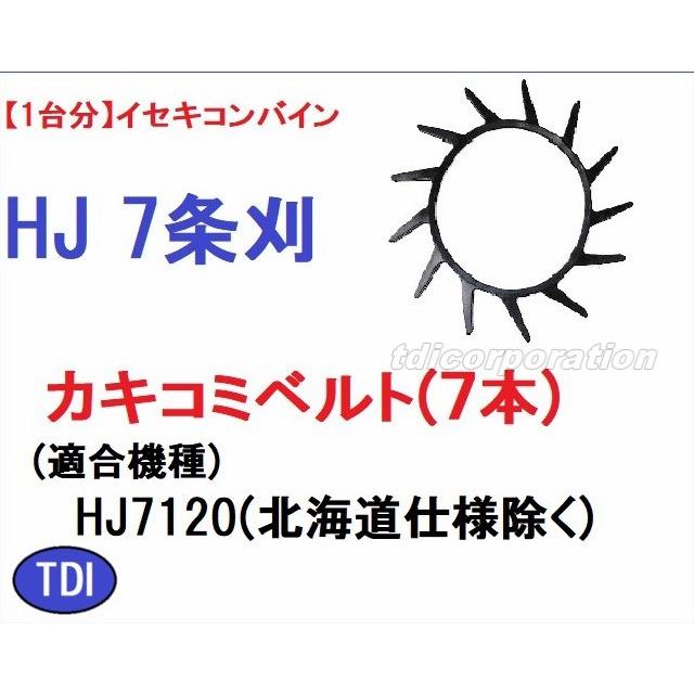 1台分】イセキ コンバイン HJ 7条刈用 突起付ベルト(7本) 掻き込み 