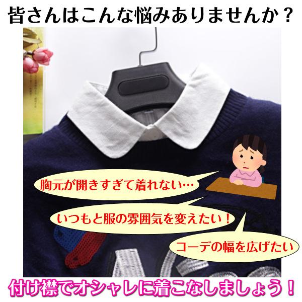付け襟 シャツ コーデ レディース 重ね着 オシャレ おしゃれ つけ衿  