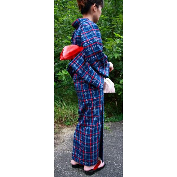阿波しじら織木綿きもの 088 単衣仕立て 阿波正藍しじら織伝統工芸品