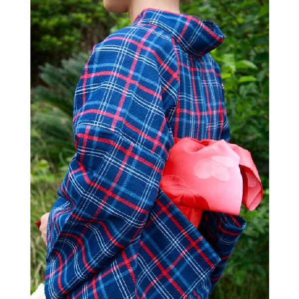 阿波しじら織木綿きもの 088 単衣仕立て 阿波正藍しじら織伝統工芸品