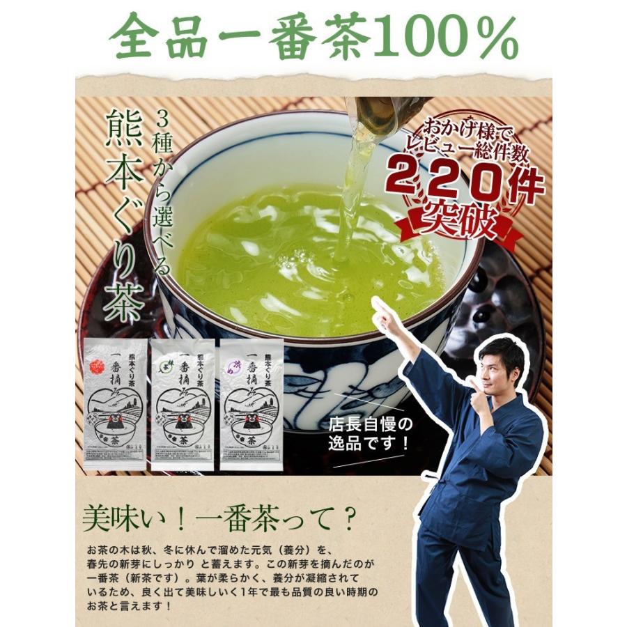 お茶 熊本ぐり茶 一番摘み 100g 3個以上で送料無料 ギフト お茶の葉 日本茶 煎茶 緑茶 茶葉｜tea-sanrokuen｜05