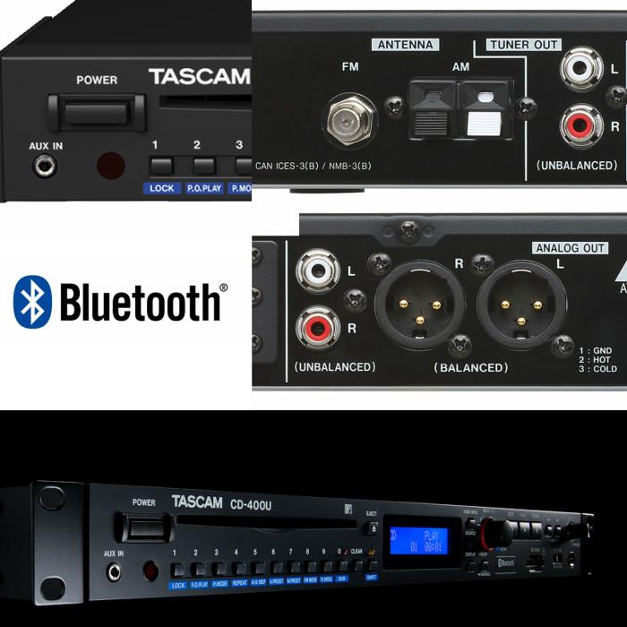 TASCAM Bluetooth/AM・FMチューナー搭載CD/SD/USBプレーヤー CD-400U