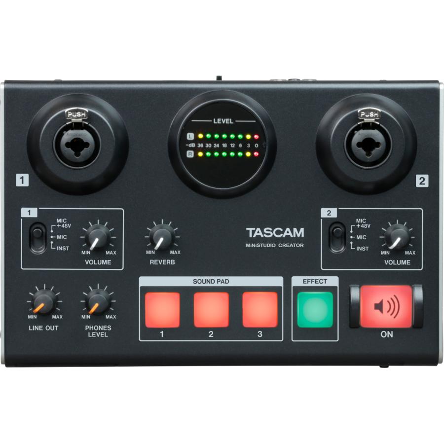 TASCAM(タスカム) US-42B MiNiSTUDIO CREATOR 黒 高音質 ボイスエフェクト リバーブ 効果音再生 Youtubeの画像