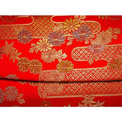 茶道具/懐紙入れ） 交織 三つ折袱紗挟み 赤色系 A柄 女性用/ 服紗入