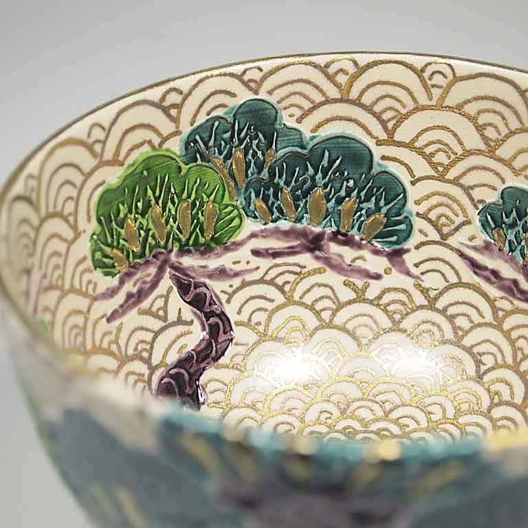 加藤ひろこ＞ 茶碗 金青海波 青楓