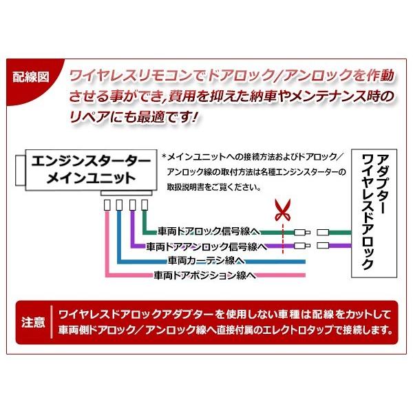 メール便 エンジンスターター専用ハーネス ワイヤレス ドアロック 配線キット ロック/アンロック ハーネス コムテック COMTEC Be-970互換｜teal-shopping｜03