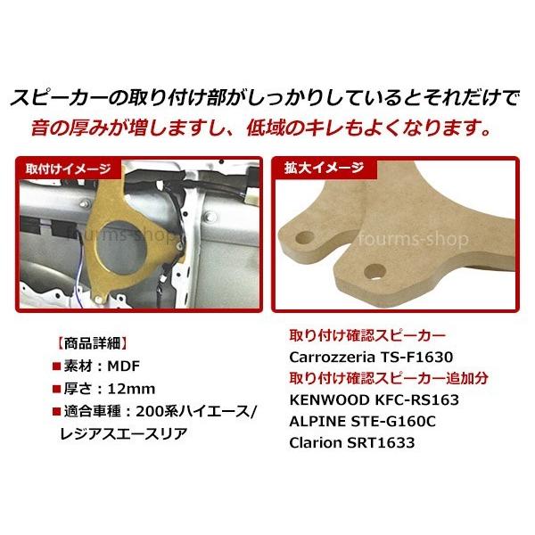 メール便！ハイエース 200系 1型2型3型4型5型 リアスピーカー用 16cm