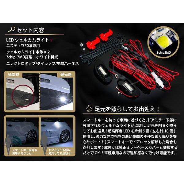【商談中】50エスティマ（前期）右側ドアミラー◆ ウエルカムランプ付 エスティマ DBA-ACR50W 右ドアミラー鏡 純正品番87931-28A30 管理番号
